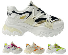 Chunky Sole Lace Up Casual Trainers