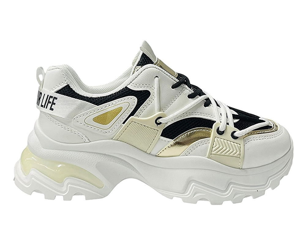 Chunky Sole Lace Up Casual Trainers