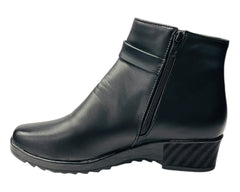 Faux Leather Zip Ankle Boots
