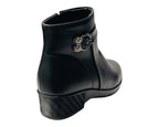 Faux Leather Zip Ankle Boots