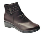 Faux Leather Zip Ankle Boots