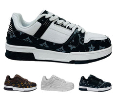 Casual Faux Leather Lace Up Trainers