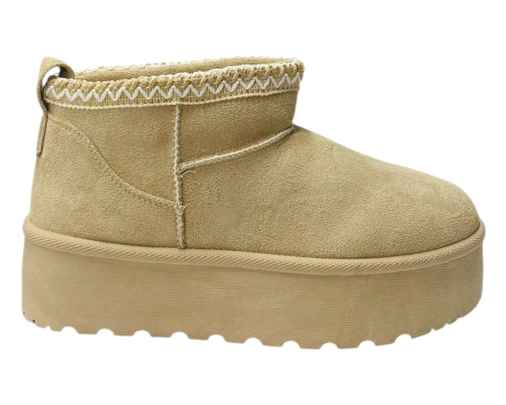 Faux Fur Lining Platform Mini Ankle Boots Secondary image