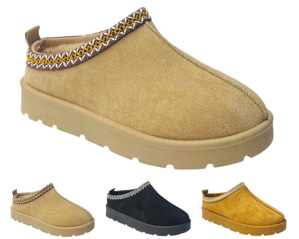 Faux Fur Lined Aztec Flat Sole Shoes Main image