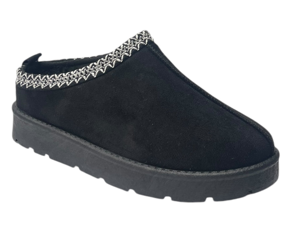 Faux Fur Lined Aztec Flat Sole Shoes Secondary image