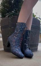 Fergie - Blue Floral victorian lace up - Chanii B
