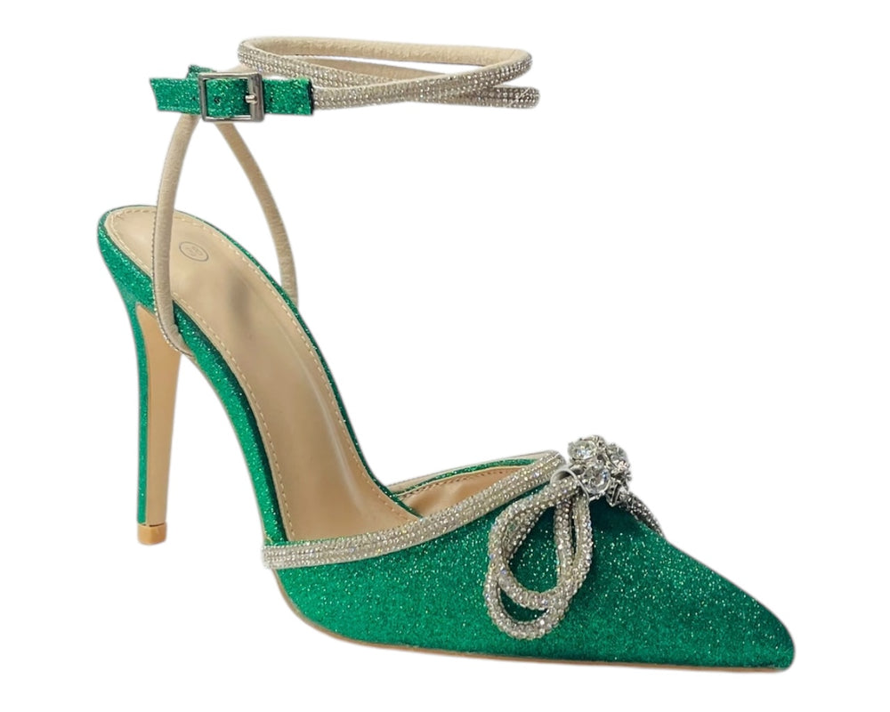 Glitter Diamante Stiletto Heel Shoes Secondary image