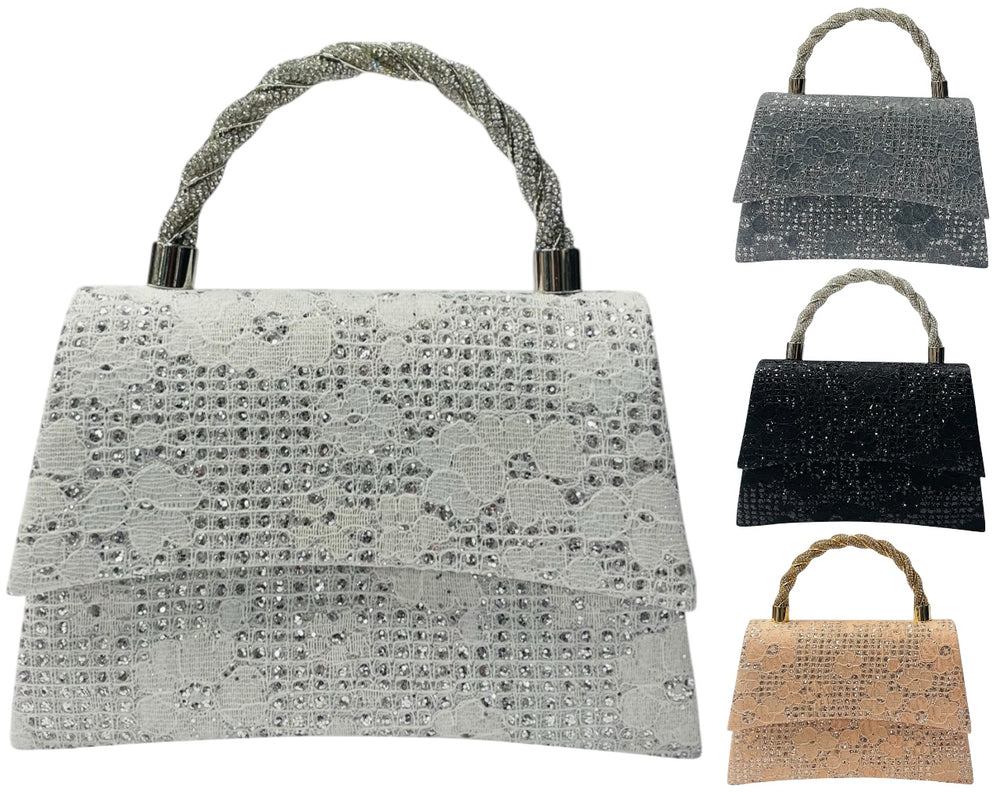 Diamante Glitter Clutch Tote Bag Main image