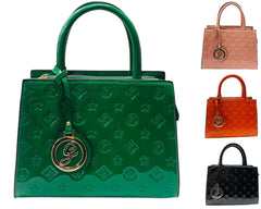Faux Patent Handbag Tote Bag