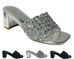 Diamante Strap Block Heel Sandals