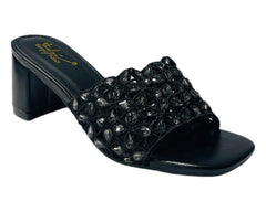 Diamante Strap Block Heel Sandals
