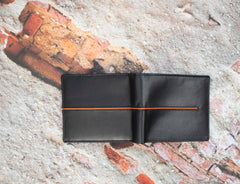 Alpha Leather Men's Black RFID Safe Bifold Wallet - 353