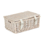 35cm Empty Wicker Whitewash Picnic Basket - Empty Picnic Baskets - British D'sire