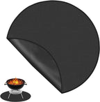 36 Inch Round Fire Pit Mat, Fireproof BBQ Mat for Under Grill Oil Resistant Hearth Rug Fireplace Floor Protector Outdoor Grill Protective Pad Accessories for Solo Stove Bonfire Smokers Garden Patio - British D'sire
