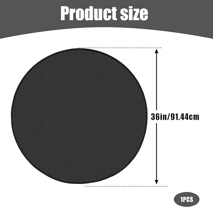 36 Inch Round Fire Pit Mat, Fireproof BBQ Mat for Under Grill Oil Resistant Hearth Rug Fireplace Floor Protector Outdoor Grill Protective Pad Accessories for Solo Stove Bonfire Smokers Garden Patio - British D'sire