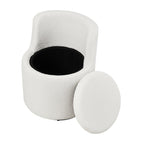 360° Upholstered Sherpa Swivel Chair with Storage - Swivel Chair - British D'sire