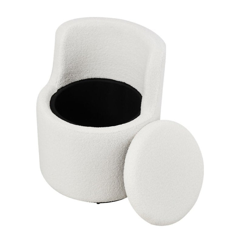 360° Upholstered Sherpa Swivel Chair with Storage - Swivel Chair - British D'sire