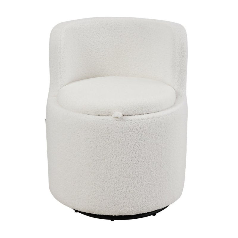 360° Upholstered Sherpa Swivel Chair with Storage - Swivel Chair - British D'sire
