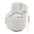 360° Upholstered Sherpa Swivel Chair with Storage - Swivel Chair - British D'sire