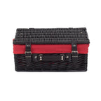 36cm Empty Black Willow Picnic Basket With Cotton Lining - Empty Picnic Baskets - British D'sire
