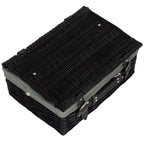 36cm Empty Black Willow Picnic Basket With Cotton Lining - Empty Picnic Baskets - British D'sire