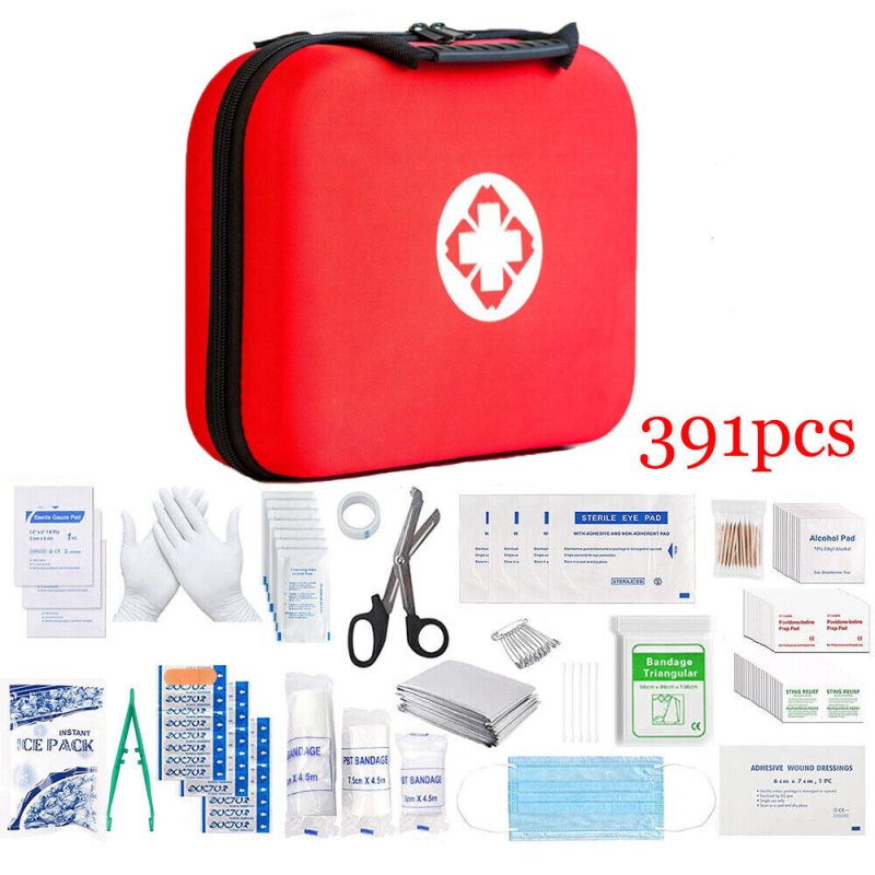 391pcs First Aid Kit Medical Emergency Travel Home Car Taxi Work 1ST Aid Bag - British D'sire