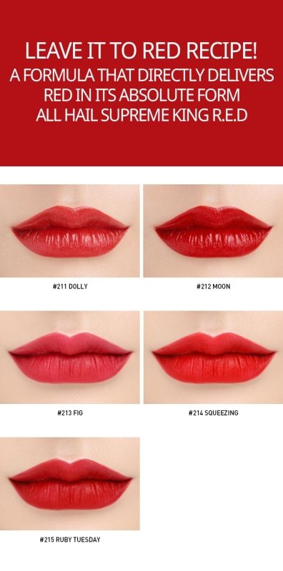 3CE Matte Red Recipe Lip Colour No 214 Squeezing - Lipstick - British D'sire