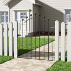 3ft Black Modern Metal Outdoor Garden Swing Gate Fence Gate 86 x 103cm - Garden Gate - British D'sire