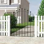 3ft Black Modern Metal Outdoor Garden Swing Gate Fence Gate 86 x 103cm - Garden Gate - British D'sire