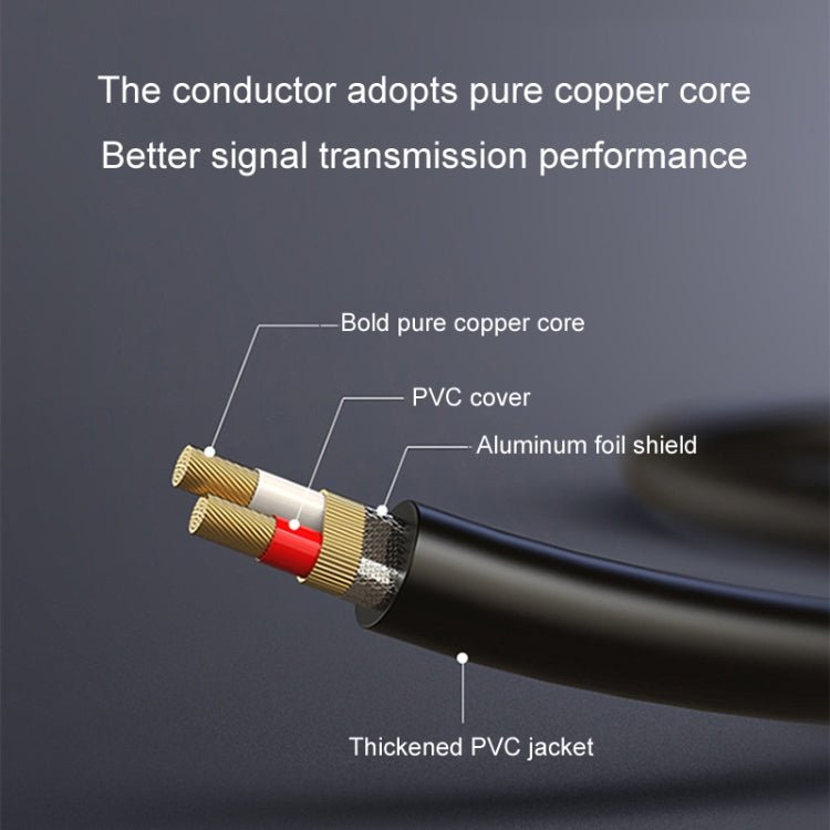 3m JINGHUA 6.5mm Audio Cable Male to Male Microphone Instrument Tuning Cable - British D'sire