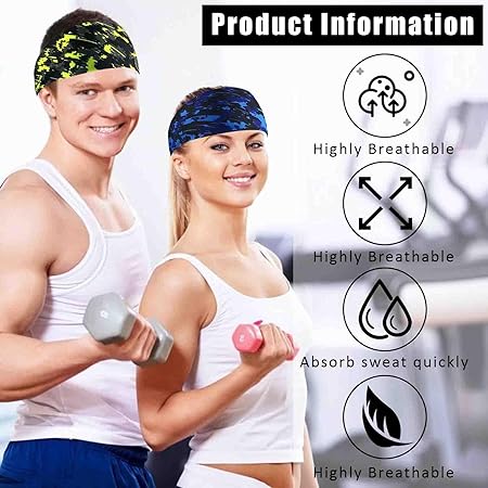 3‑Pack Antiperspirant Sports Headbands – Non‑Slip, Unisex - Headbands - British D'sire