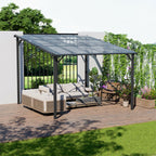 3x3M Wall - Mounted Awning Outdoor Canopy with UV - Resistant Roof - Canopy - British D'sire