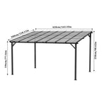 3x4.2M Wall - Mounted Awning Outdoor Canopy with UV - Resistant Roof - Canopy - British D'sire