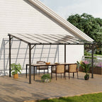3x4.2M Wall - Mounted Awning Outdoor Canopy with UV - Resistant Roof - Canopy - British D'sire
