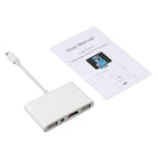 4 in 1 8 Pin to Dual USB + 3.5mm AUX + HDMI OTG Audio Digital AV Adapter - British D'sire