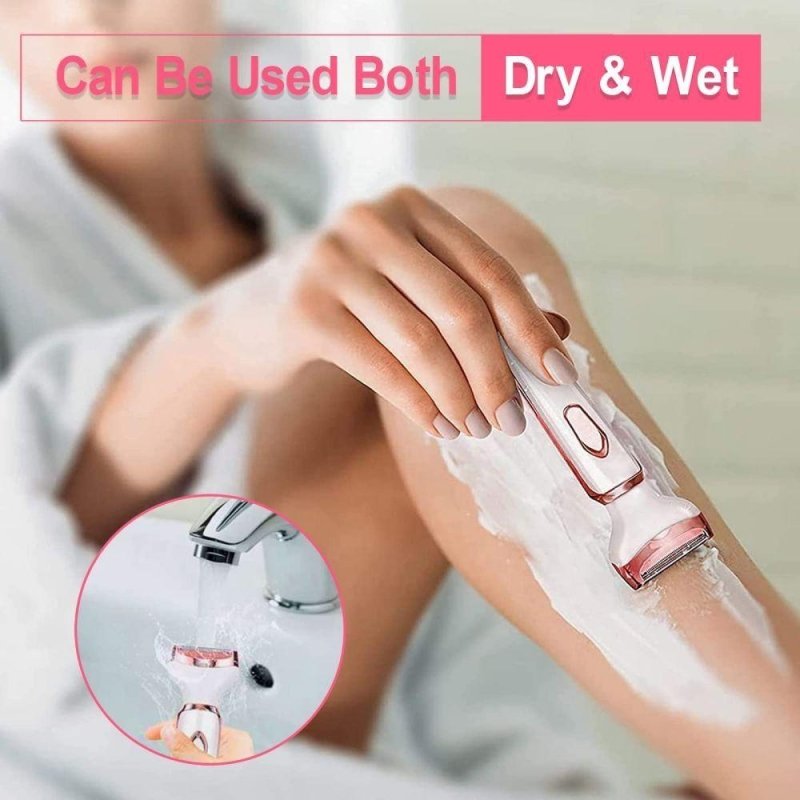 4 In 1 Electric Shaver Epilator For Women Face Facial Body Underarm Clipper Epilator Hair Remover Lady Female USB Charging Shaving Trimmer Razor - Hair Care & Styling - British D'sire