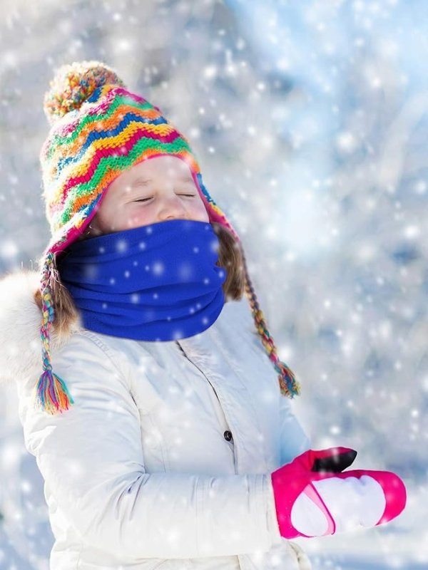 4 Pieces Kids Winter Neck Warmers Fleece Gaiter Windproof Face Covering Secondary image