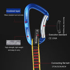 40cm XINDA XD-CP05/06 Outdoor Mountaineering Climbing Straight Door Curved Door Fast Hanging Safety Buckle Flat Belt - British D'sire