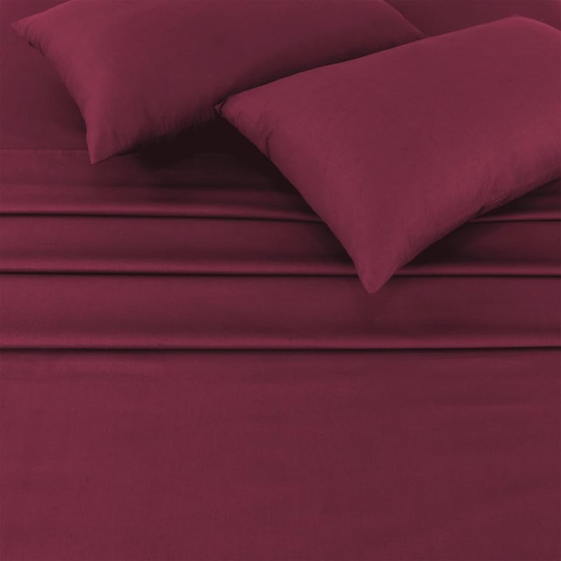 Luxury Polycotton Dyed Plain Flat Sheet Single Double King