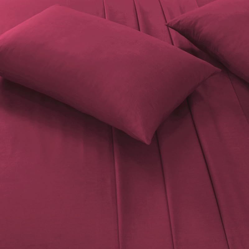 Luxury Polycotton Dyed Plain Flat Sheet Single Double King