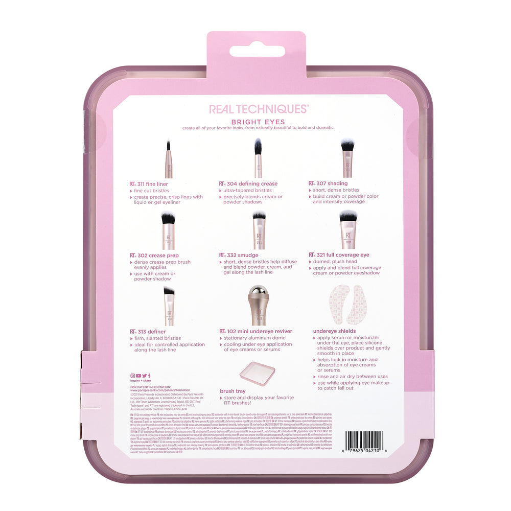 Real Techniques Pink Limited Edition Bright Eyes 10 piece Eye Makeup Brush Set