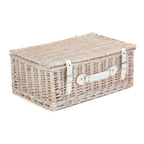 45cm White Wash Empty Picnic Basket - Empty Picnic Baskets - British D'sire