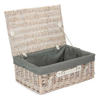 45cm White Wash Empty Picnic Basket - Empty Picnic Baskets - British D'sire
