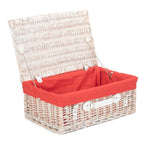 45cm White Wash Empty Picnic Basket - Empty Picnic Baskets - British D'sire