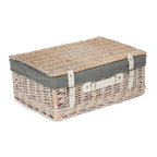 45cm White Wash Empty Picnic Basket - Empty Picnic Baskets - British D'sire