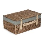 46cm Antique Wash Wicker Picnic Basket with Cotton Lining - Empty Picnic Baskets - British D'sire