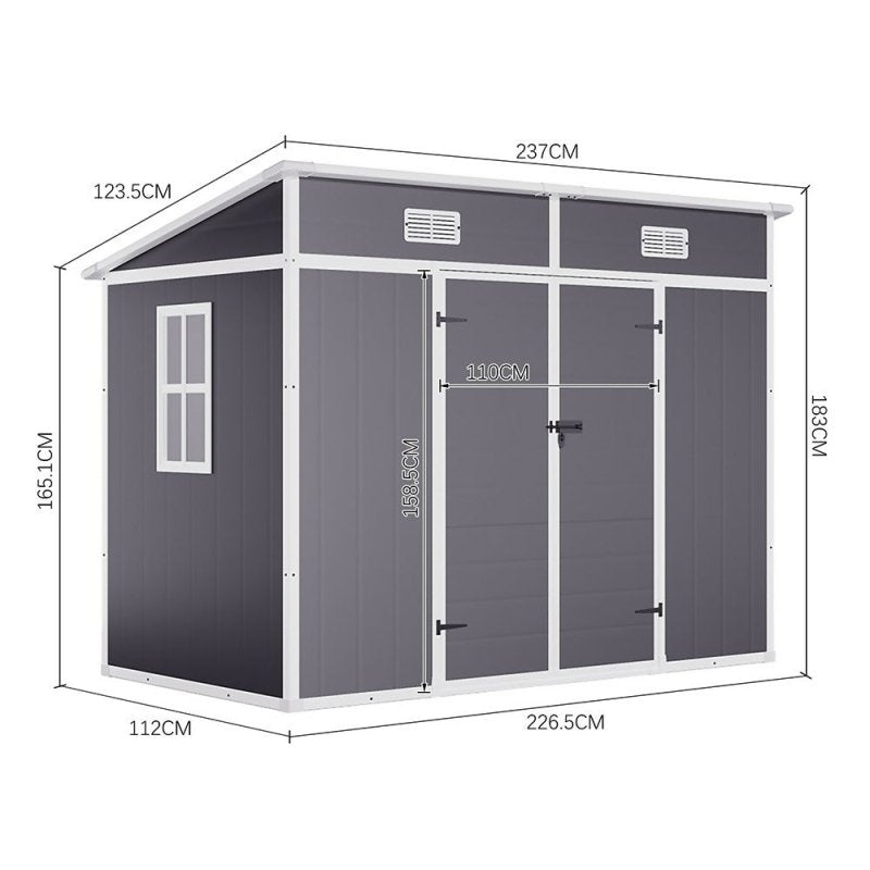 4*8ft Outdoor Plastic Garden Storage Shed - Garden Shed - British D'sire