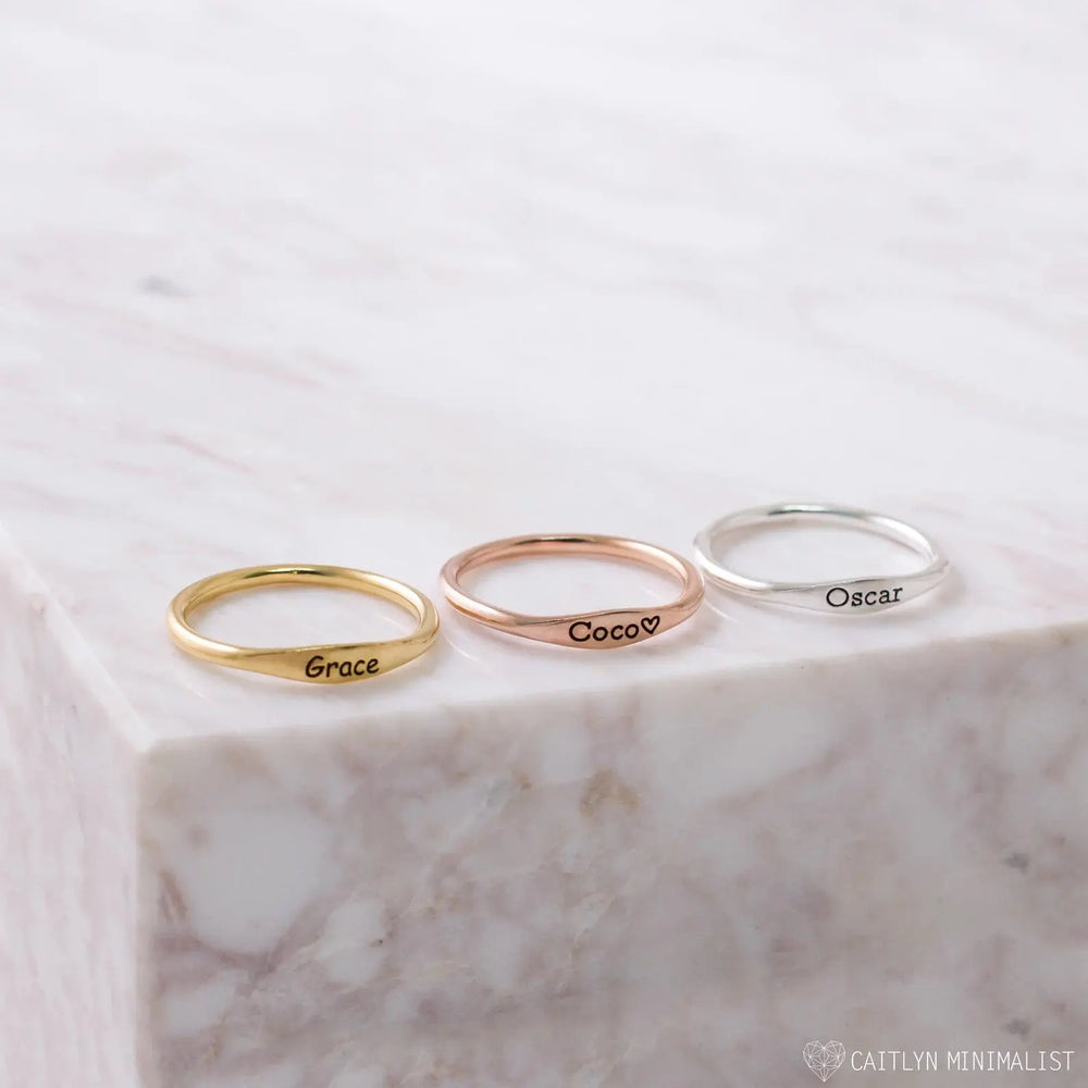 Tiny Name Ring - Minimalist Ring Maiden-Art