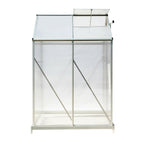 4ft × 6ft Greenhouse Polycarbonate Aluminium Greenhouse with Window, Sliding Door, and Foundation - Greenhouse - British D'sire
