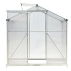 4ft × 6ft Greenhouse Polycarbonate Aluminium Greenhouse with Window, Sliding Door, and Foundation - Greenhouse - British D'sire